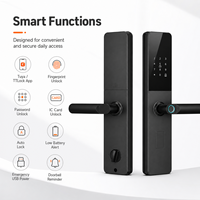 Harga Pabrik Kunci Pintu Pintar Tuya dengan Penyimpanan Cloud & Kartu Memori, WiFi, Buka Kunci Sidik Jari untuk Pintu Kayu