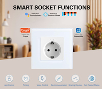 Prise intelligente WiFi UBARO Tuya 86mm 16A EU Schuko avec moniteur de puissance, panneau en verre, compatible Alexa, Google Home, Yandex Alice