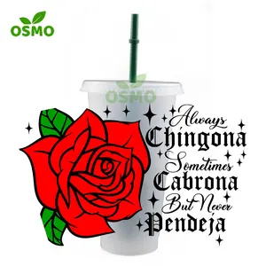Osmo 도매 준비 전송 사용자 정의 UV DTF 컵 랩 디자인 에코 솔벤트 전송 머그잔 커피 컵 텀블러