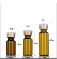 2ml 3ml 5ml Flacon en verre de couleur thé Solution de stock de qualité médicamenteuse Petite bouteille en verre brun