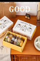 Boîte d'emballage pour biscuits, bonbons, macarons, brownies, biscuits, boîte carrée rigide biodégradable, revêtement mat UV, avec séparateurs