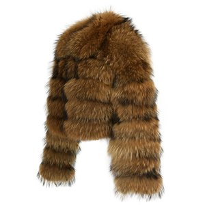 Cappotto di pelliccia di procione genuino delle donne su ordinazione di disegno della chiusura lampo delle signore su ordinazione della giacca di pelliccia di procione reale di inverno 100% femminile all'ingrosso - Product Image 5