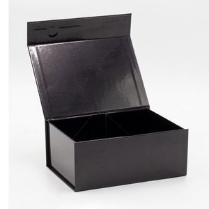 Custom Lamination Glossy Black Rigid A5 Deep Foldable Gift Box with Magnetic Closure - Product Image 2