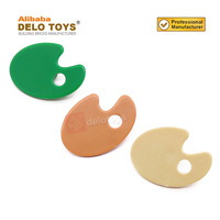 DELO TOYS ( 7 couleurs) blocs de construction en plastique briques ABS matériel feuille de lotus Minifig, palette de peinture d'ustensiles (NO.93551)