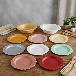 कस्टम थोक pp 7.5in 10 रंगीन डिस्पोजेबल डाइनिंग प्लेट्स पूर्ण आकार चार्जर प्लेट प्लास्टिक व्यंजन रात के खाने की प्लेट - Product Image 6