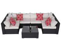 Ensemble de meubles d'extérieur en rotin, chaise et Table de Patio, canapé d'extérieur pour jardin en forme de U, ensemble de canapé d'extérieur en rotin et osier