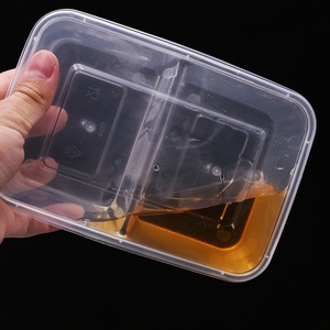 Plastic Disposable Fast Food Container Microwave <strong>Lunch</strong> <strong>Box</strong> Two <strong>Compartment</strong> Food Container - Product Image 6