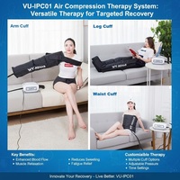 Appareil de massage par compression d'air portable VU à 4 chambres, système de récupération par compression pneumatique intermittente pour la circulation des jambes