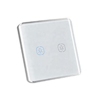 Controlador de Iluminación Inteligente WiFi Tuya Smart Life, Interruptor Inteligente de 2 Canales, Cristal Curvo, Control por Voz y Temporizador a través de la Aplicación, Estándar UK/EU