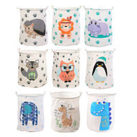 Tecido animal dos desenhos animados caçoa a roupa Dobrável cesto de Roupa Suja cesta de armazenamento brinquedo Balde de Organizar bin hamper