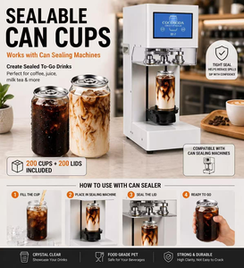 Food Grade 250ml 330ml 500ml PET Plastic Beverage Can with 202# Aluminum Easy Open Lid for Soda <b>Coffee</b> Juice Packaging - Product Image 3