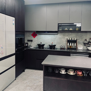 Gabinetes <span class=keywords><strong>de</strong></span> <span class=keywords><strong>Cocina</strong></span> Prefabricados en Forma <span class=keywords><strong>de</strong></span> U, Clásicos, Fáciles <span class=keywords><strong>de</strong></span> Limpiar, Personalizados y Profesionales, <span class=keywords><strong>de</strong></span> Acero Inoxidable 304 para Cocinas Modernas - Product Image 1