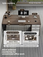 Ensemble chaise de bureau LBZ-122X avec tiroir de rangement pour postes de travail individuels ; design moderne minimaliste en panneau de densité