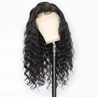 Peluca de encaje frontal de onda suelta profunda, cabello humano con cutícula alineada, sin pegamento, HD, 4x4 13x4, para mujer