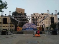 Estructura de Aluminio Ligera para Iluminación de Escenario, Tipo Truss, con Tubos Redondos y Tornillos, para Pancartas y Telones de Fondo