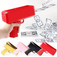 Pistolet à argent en plastique personnalisé pour mariage, impression typographique couleur sur mesure, design rétro portable, fournitures de fête en gros
