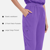 42070 Setelan Kerja Perawat Anti Air dengan Kerah Kosong Modis, Bahan Twill, Untuk Penggunaan di Rumah Sakit, Unisex, Bermerek