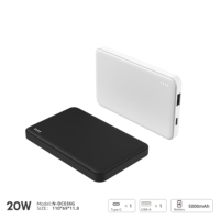Batterie externe semi-solide NITIKA 5000mAh 20W PD, chargeur portable ultra-fin à double port à charge rapide, certifié 3C, PSE et CE