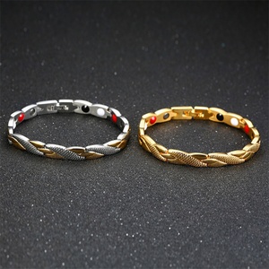 Wholesale Price Gold Plated Health Care Wristband Energy Magnetic Bracelets Stainless Steel - Product Image 6