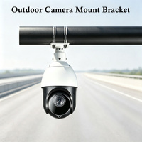 Support de caméra CCTV en alliage d'aluminium, Kit de montage mural sur poteau avec plaque adaptatrice, anneaux en acier inoxydable pour caméra Bullet