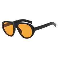 Lunettes de soleil rétro surdimensionnées style pilote pour femme, nouvelle tendance 2026, monture écaille de tortue, verres plats jaunes, pour la conduite, vintage, monobloc