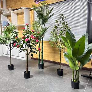 Vente transfrontalière chaude Ornements d'<span class=keywords><strong>arbre</strong></span> de simulation en plastique vert Cheval-Bois ivre Banane Bonsaï Vie d'intérieur Plantes artificielles - Product Image 3