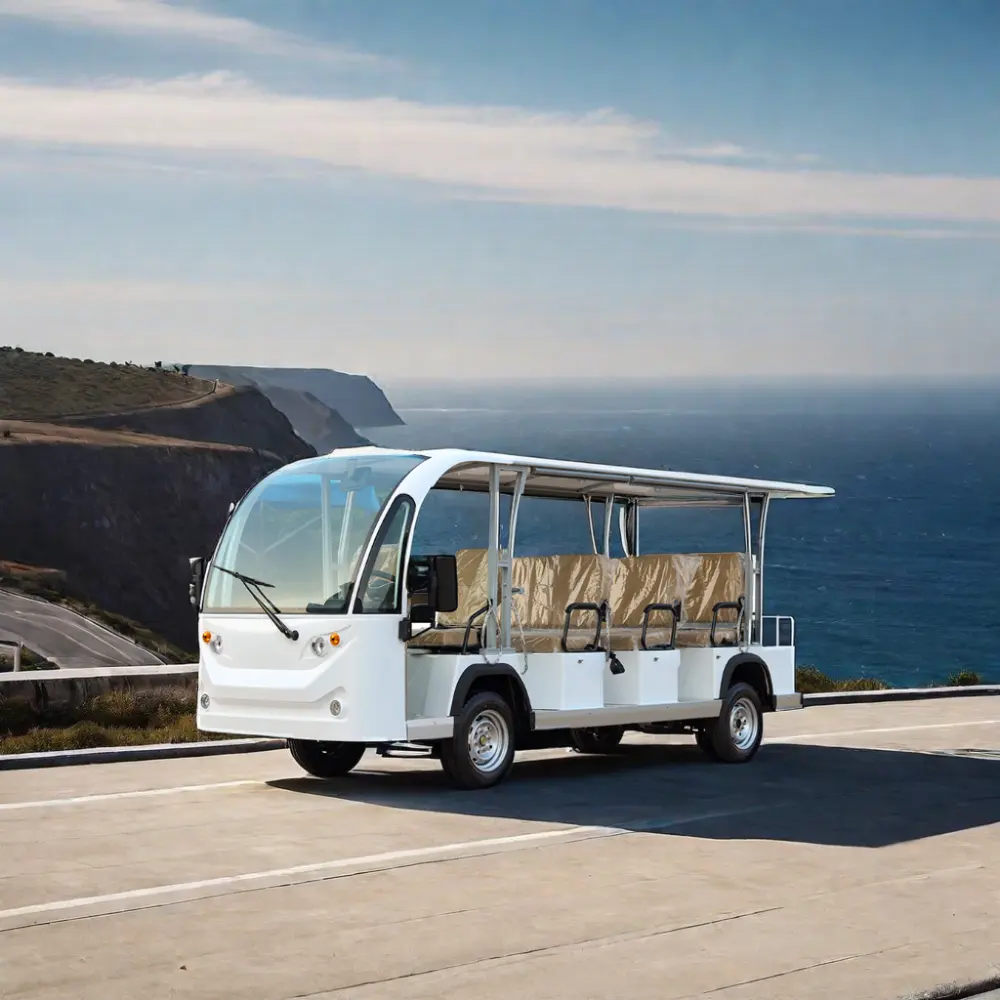 Berkualitas tinggi 8-tempat duduk elektrik Bus wisata atraksi resor menggunakan baterai Lithium kendaraan listrik untuk dijual