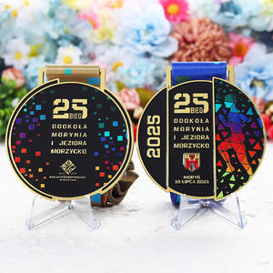 パーソナライズされたメダル2025ラウンドカラフルエナメルランニングメダルスポーツ金属亜鉛合金ゴールドランニングランマラソンレースメダル - Product Image 3