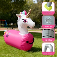 Caballo Unicornio Saltarín, Juguete Inflable de PVC para Niños, con Asa, para Exteriores