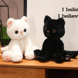 Lindo <span class=keywords><strong>gato</strong></span> blanco de peluche de juguete Siamés Birman británico de pelo corto <span class=keywords><strong>gato</strong></span> gatito almohada Calico Tabby persa gatito muñeco de peluche - Product Image 1