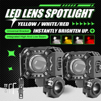 Projecteur LED Alcanta RTS-DPZCE-JR 24V 30W pour moto, lumière antibrouillard, blanc jaune, faisceau haut et bas, DRL rouge, projecteur auxiliaire, scooter