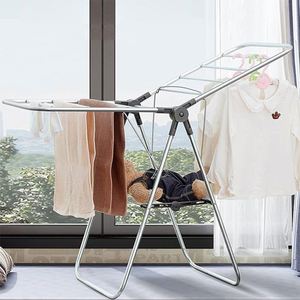 Gullwing Bulk Foldable Velvet Wall Mounted Stainless Steel <b>Wire</b> Metal Laundry Baby Clothes Hanger <b>Shelf</b> Rack Stand Kids Clothes - Product Image 6