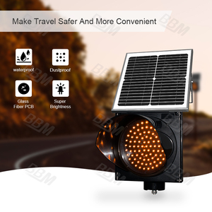 إشارة مرور شمسية كروية كاملة صفراء وامضة بقطر 8 بوصات - Product Image 6