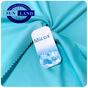 Sports cooling towel materia 100% micax jade fiber polyester coolness hexagon honeycomb mesh fabric