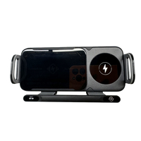 360 Rotation Double bobine chargeur sans fil interrupteur en un clic écran pliable support de téléphone de voiture support de téléphone portable pour Air