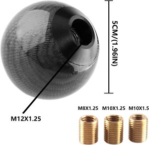 Manuel şanzıman araçları için kırmızı/siyah kaplamalı Jeep karbon Fiber manuel vites topuzu evrensel yuvarlak top tasarımı - Product Image 3