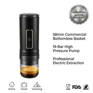 <span class=keywords><strong>Machine</strong></span> <span class=keywords><strong>à</strong></span> <span class=keywords><strong>expresso</strong></span> électrique portable 19 bars - Panier sans fond professionnel de 58 mm pour les voyages et le bureau - Batterie 7500 mAh - OEM/ODM - Product Image 3