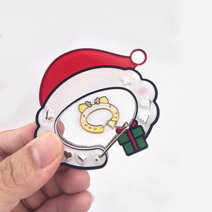 พวงกุญแจซานตาคลอสแบบตั้งได้ทำจากโรงงานเข็มกลัดคาราบิเนอร์รูปการ์ดกวางเรนเดียชุดของขวัญคริสต์มาสทำจากอะคริลิค - Product Image 5