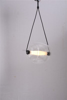 Lampe suspendue LED en verre cristal de luxe, réglable en hauteur, avec lumière blanc chaud, petite taille, pour plafond de salon