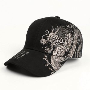 Spring Summer Men <b>Women</b> Chinese Style Dragon Pattern Outdoor Fashionable Hip-hop 6 Panel Embossed Printed Fleece Baseball <b>Caps</b> - Product Image 2