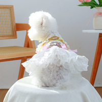 Vêtements pour chiens : Jupe en gaze motif ours dansant, en polyester, pour l'été, style moderne, décorative, pour le Nouvel An chinois, vente en gros et personnalisation