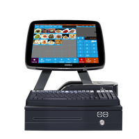 Terminal POS Pintar Zhongji A700 Terlaris, Mesin Kasir Layar Ganda dengan Sistem Operasi Windows, Penyimpanan 500GB, Sistem POS All-in-One