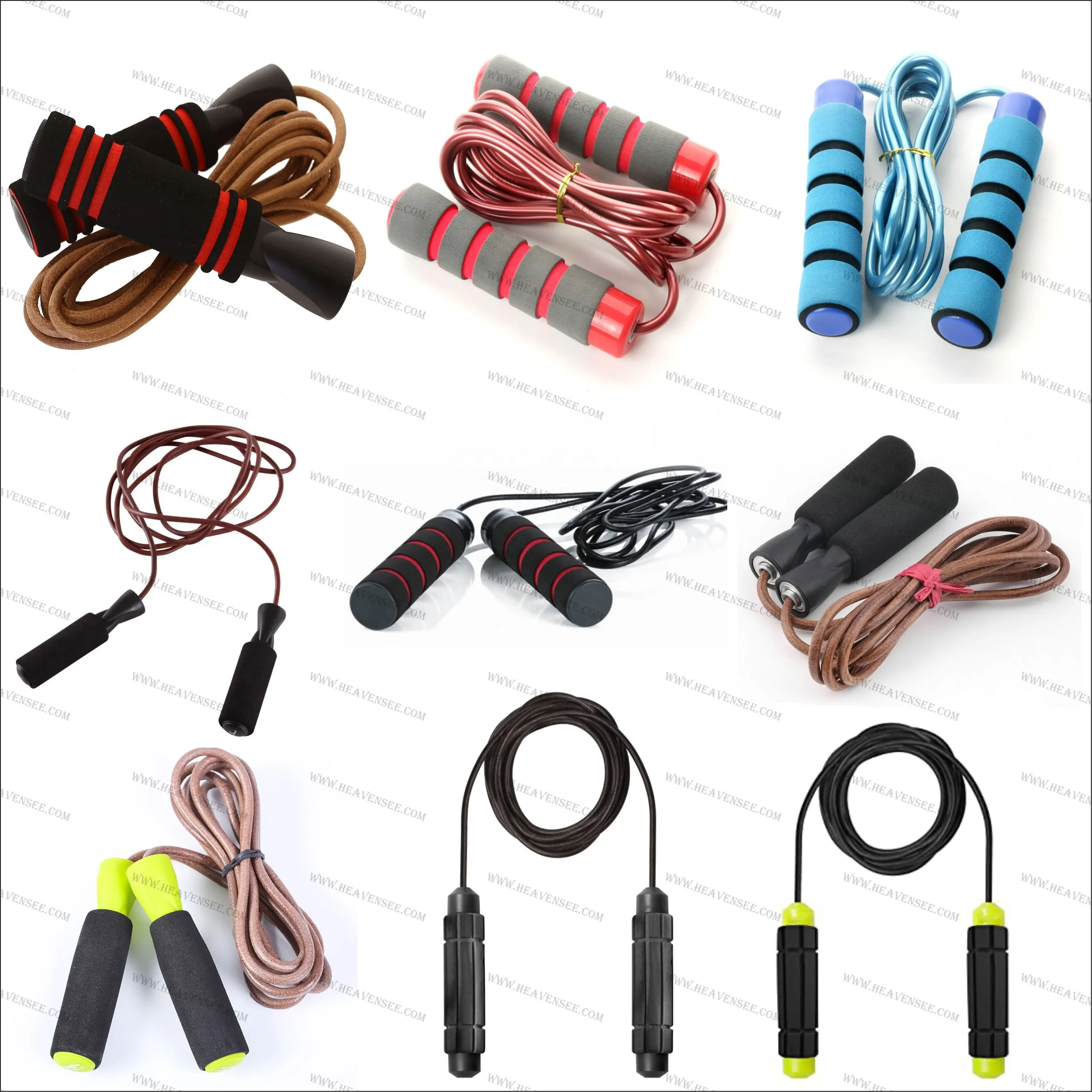New High Quality speed jump rope plastic grip skiping rope 360 Leather rope / Leather Wire Workout