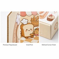 Boîte d'expédition en carton ondulé personnalisée pour l'emballage de pain de boulangerie avec un design de dessin animé mignon et un couvercle pliable