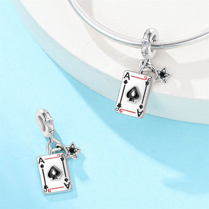 Poker <b>Card</b> Series: Copper Charm Enamel Fashion Women's Jewelry Wholesale Original DIY Bracelets and Charms - Product Image 2