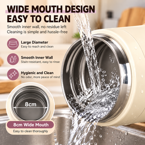 316 Stainless Steel Vacuum <b>Insulated</b> Tumbler Mug Portable Thermal <b>Bottle</b> with Wooden Handle for Office Outdoor - Product Image 3