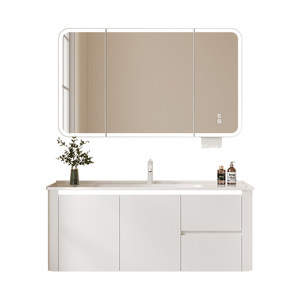 French smart <b>mirror</b> bathroom cabinet ceramic integrated basin bathroom simple washbasin - Product Image 6