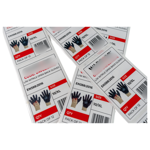 Etiquetas autoadhesivas de alta adhesión de tamaño S/<span class=keywords><strong>M</strong></span>/<span class=keywords><strong>L</strong></span>/XL, etiquetas adhesivas de código de barras para guantes, ropa, Comestibles, supermercados - Product Image 4