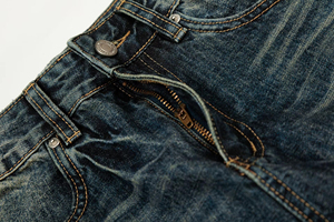 <span class=keywords><strong>Pantalones</strong></span> <span class=keywords><strong>Vaqueros</strong></span> Anchos de Algodón para Hombre, Diseño Baggy de Mezclilla Pesada con Efecto Whisker - Product Image 6