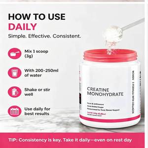 Poudre de créatine monohydrate pure 240g micronisée, complément de <span class=keywords><strong>musculation</strong></span>, croissance musculaire, stimulant d'énergie - Product Image 6